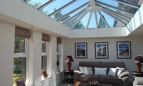 Modern glass conservatory roof